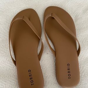 Tan Torrid flip flops